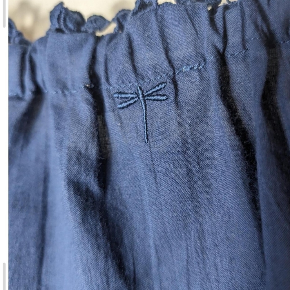 Pre-owned Tyler Boe Midnight Blue Eyelet Blouse - Picture 7 of 8